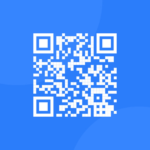 image of white qr code againt a blue background